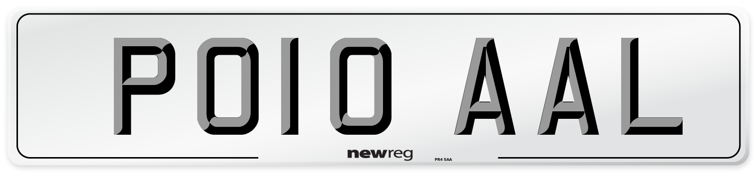 PO10 AAL Number Plate from New Reg